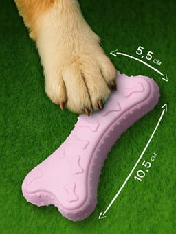 Плавающая игрушка для собак Пижон Premium «Косточки», 10.5×5.5×2 см, вспененный TPR, розовая