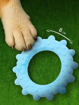 Плавающая игрушка для собак Пижон Premium «Кольцо с шипами», 8 см, вспененный TPR, голубая