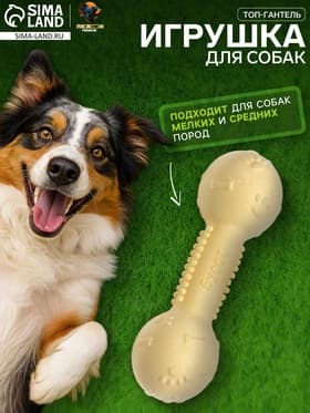 Плавающая игрушка для собак Пижон Premium «Топ-гантель», 11.5 см, вспененный TPR, жёлтая