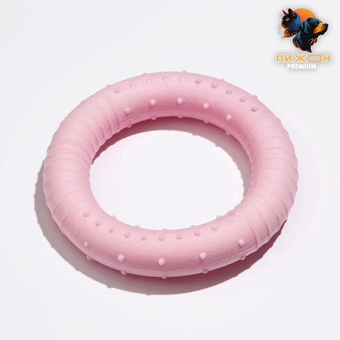 Плавающая игрушка для собак Пижон Premium «Обруч», 8 см, вспененный TPR, розовая