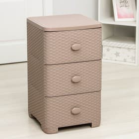 Комод 3-х секционный «Плетёнка», 37.5×36×63 см, цвет какао