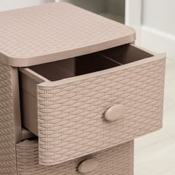 Комод 3-х секционный «Плетёнка», 37.5×36×63 см, цвет какао