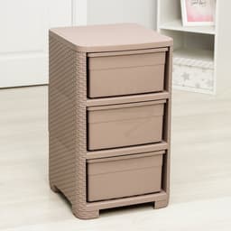 Комод 3-х секционный «Плетёнка», 37.5×36×63 см, цвет какао