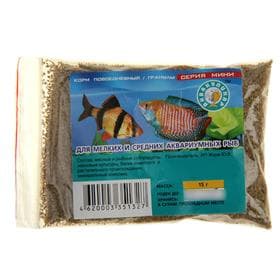 Мини Корм повседневный для мелких и средних аквариумных рыб, 15 г