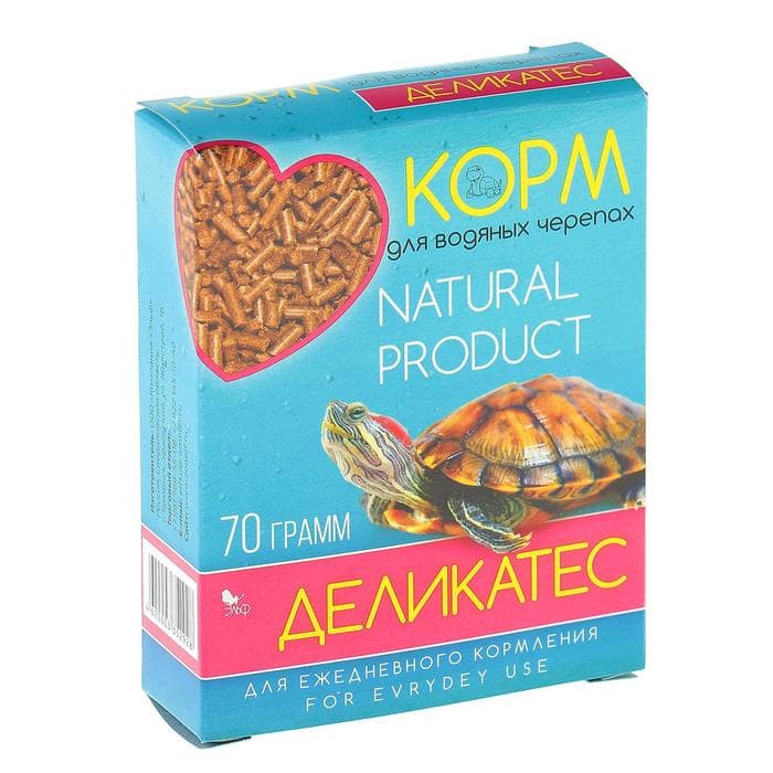 Корм «Деликатес» для водяных черепах, с морепродуктами, 70 г