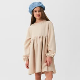 Платье для девочки MINAKU: Casual Collection, бежевое, рост 104-110 см