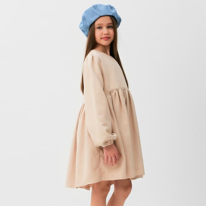 Платье для девочки MINAKU: Casual Collection, бежевое, рост 104-110 см