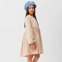 Платье для девочки MINAKU: Casual Collection, бежевое, рост 104-110 см