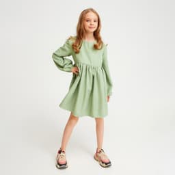 Платье для девочки MINAKU: Casual Collection, зелёное, рост 134 см