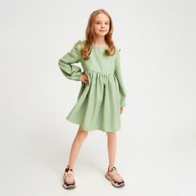 Платье для девочки MINAKU: Casual Collection, зелёное, рост 146 см