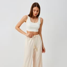 Брюки женские палаццо MINAKU, бежевые, размер 46