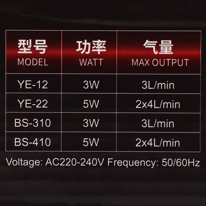 Компрессор воздушный JINGYE YE-22, 2×4 л/мин, 5 Вт