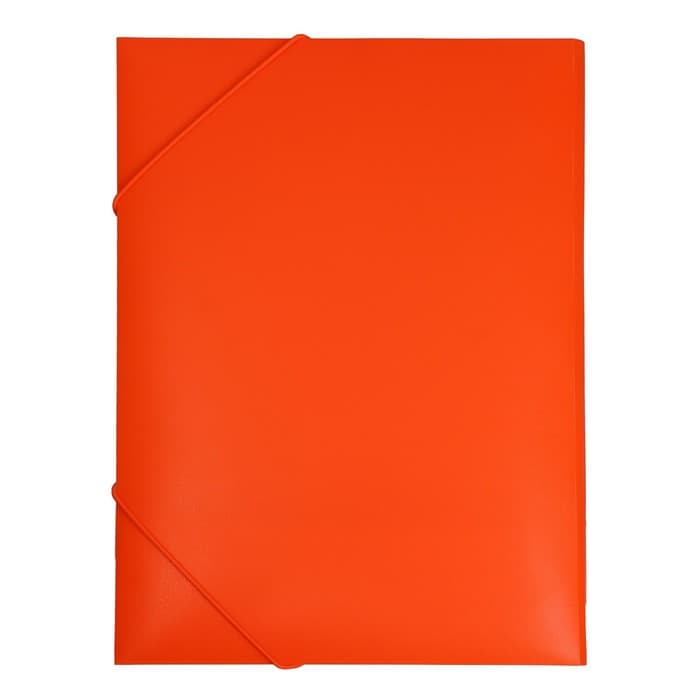 Папка на резинке А4, 500 мкм, Calligrata Neon, корешок 30 мм, неоновая, красный апельсин