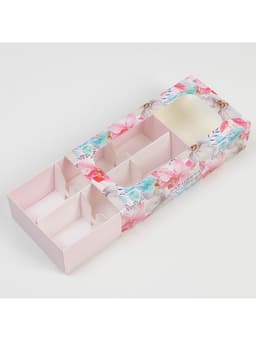 Коробка для конфет и кейк-попсов, кондитерская упаковка «Расцветай от счастья», 10×20×5 см