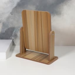 Зеркало настольное BAMBOO, зеркальная поверхность 17.5×12.5 см, бежевое