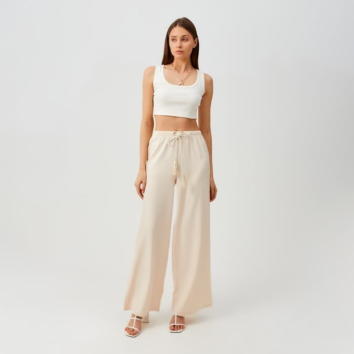 Брюки женские палаццо MINAKU, бежевые, размер 44