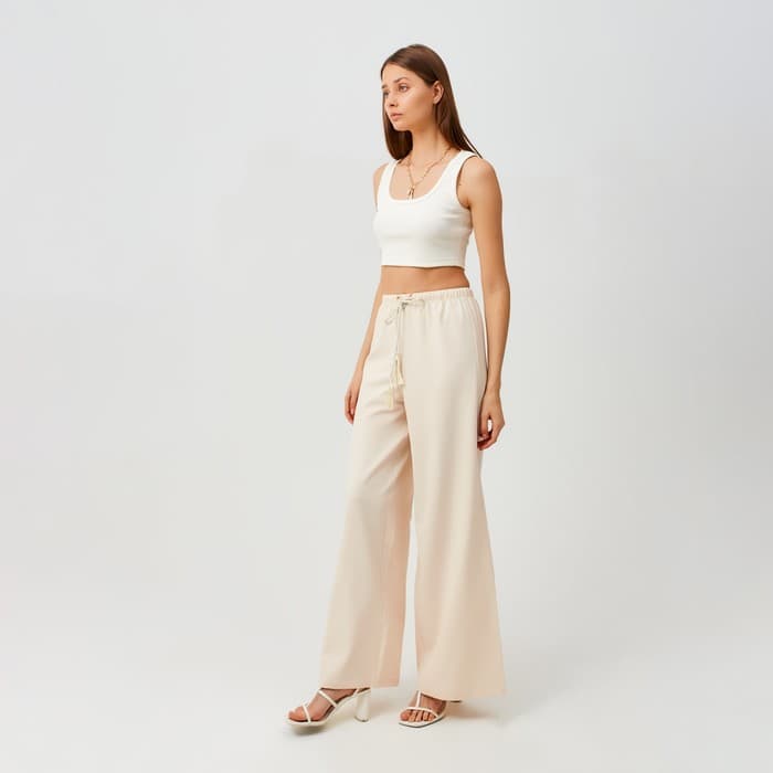 Брюки женские палаццо MINAKU, бежевые, размер 44