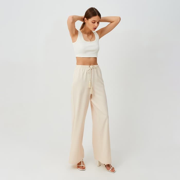 Брюки женские палаццо MINAKU, бежевые, размер 44