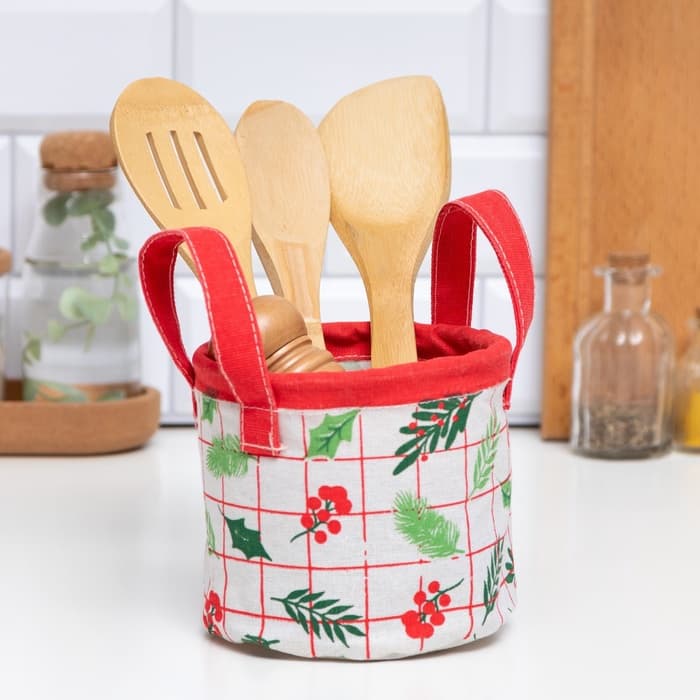 Корзинка текстильная «Этель» Xmas, 12×14 см