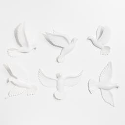 Набор настенный декор, панно TAKE IT EASY «Птички», 6 шт., белый, 14×23.5×6 см