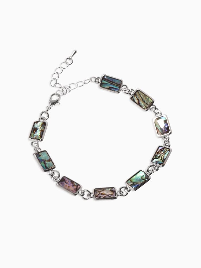 Браслет цепочка «Галиотис. Прямоугольник», L=17 см, + удлинитель 5 см, цвет серебро, разноцветный