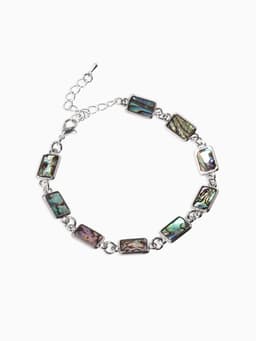 Браслет цепочка «Галиотис. Прямоугольник», L=17 см, + удлинитель 5 см, цвет серебро, разноцветный