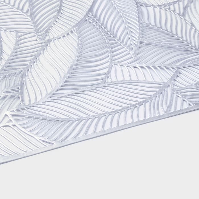 Дорожка на стол Доляна «Листопад», 30×150 см, серебряная