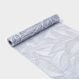 Дорожка на стол Доляна «Листопад», 30×150 см, серебряная