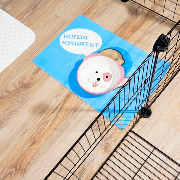 Вольер, 105×105×35 см, 12 секций, звено 35×35 см, металл, чёрный