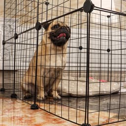 Вольер, 105×105×35 см, 12 секций, звено 35×35 см, металл, чёрный