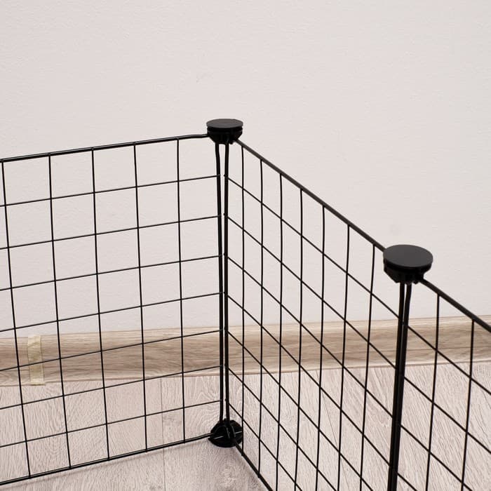 Вольер, 105×105×35 см, 12 секций, звено 35×35 см, металл, чёрный