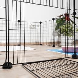 Вольер, 105×105×35 см, 12 секций, звено 35×35 см, металл, чёрный