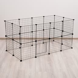 Вольер, 210×210×35 см, 24 секции, звено 35×35 см, металл, чёрный