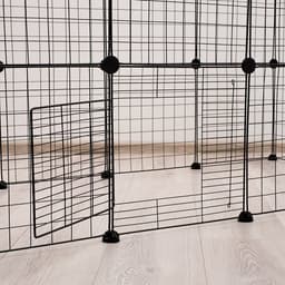 Вольер, 210×210×35 см, 24 секции, звено 35×35 см, металл, чёрный