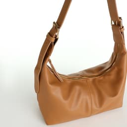 Сумка - мешок женская на молнии, 30×12×19 см, бежевая