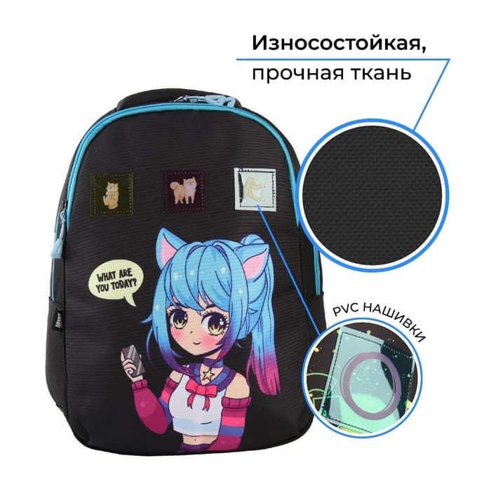 Рюкзак школьный, эргономичная спинка, 39×32×14 см, ANIME