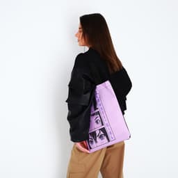 Сумка шопер «Девушка», без молнии, без подкладки, сиреневый