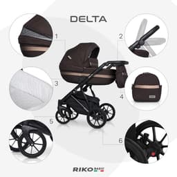 Коляска 2 в 1 Riko Delta, цвет chocolate