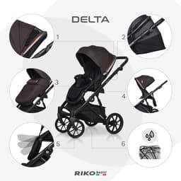 Коляска 2 в 1 Riko Delta, цвет chocolate