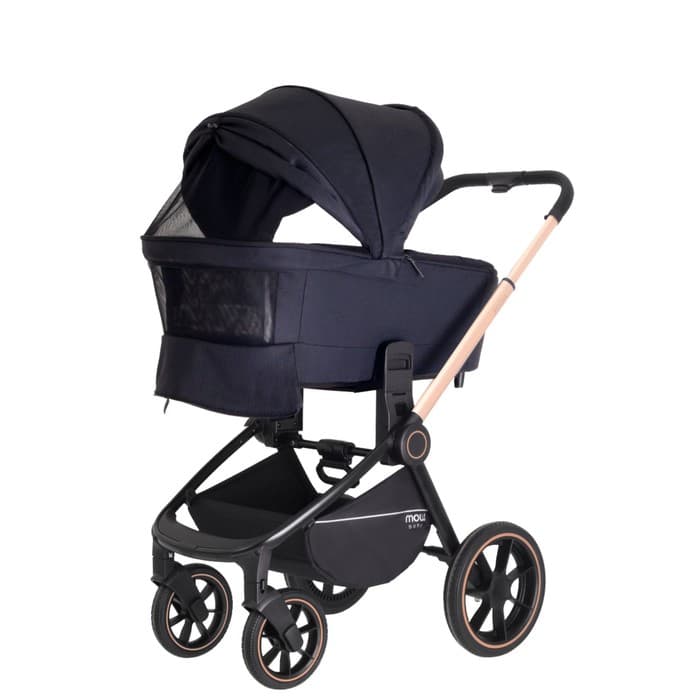 Коляска 2 в 1 Mowbaby Zoom Pu RA086, цвет Gold Black