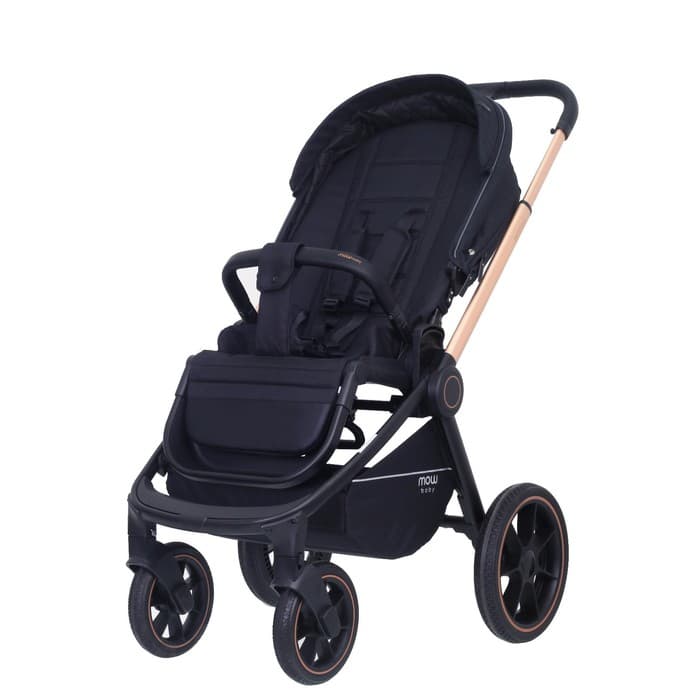 Коляска 2 в 1 Mowbaby Zoom Pu RA086, цвет Gold Black