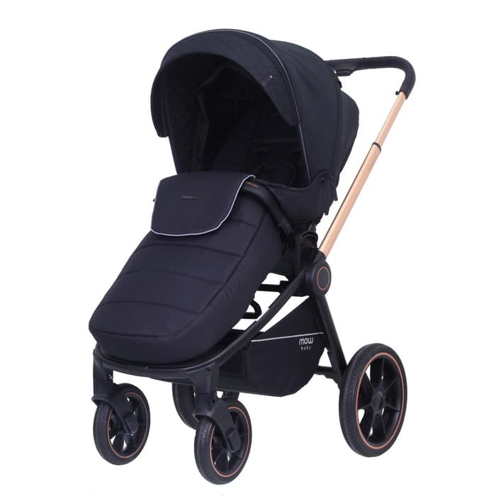 Коляска 2 в 1 Mowbaby Zoom Pu RA086, цвет Gold Black