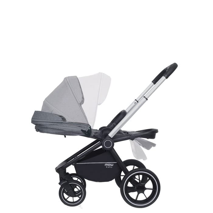 Коляска 3 в 1 Mowbaby Zoom Pu RA087, цвет silver grey