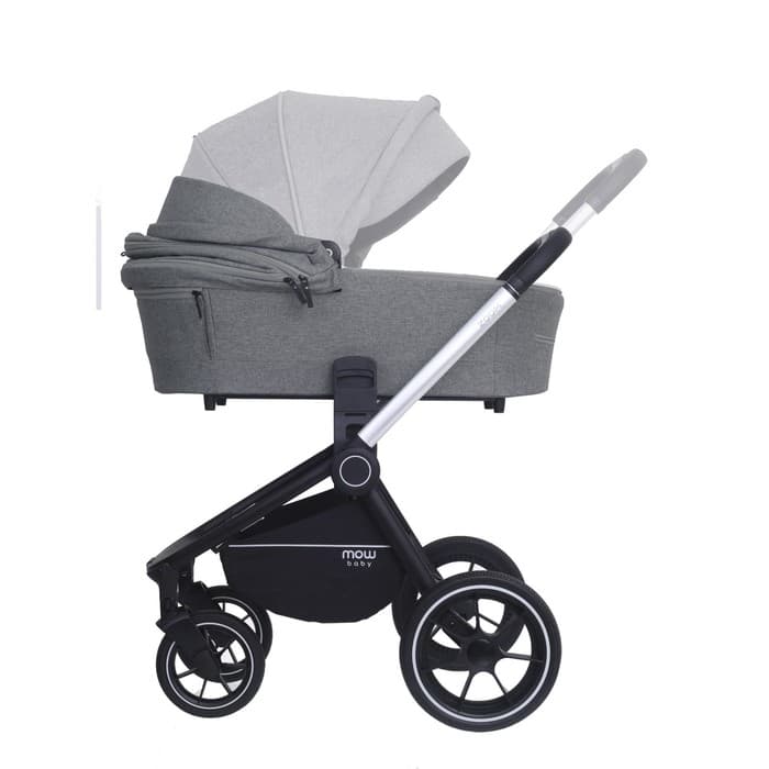 Коляска 3 в 1 Mowbaby Zoom Pu RA087, цвет silver grey