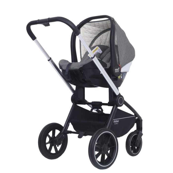 Коляска 3 в 1 Mowbaby Zoom Pu RA087, цвет silver grey