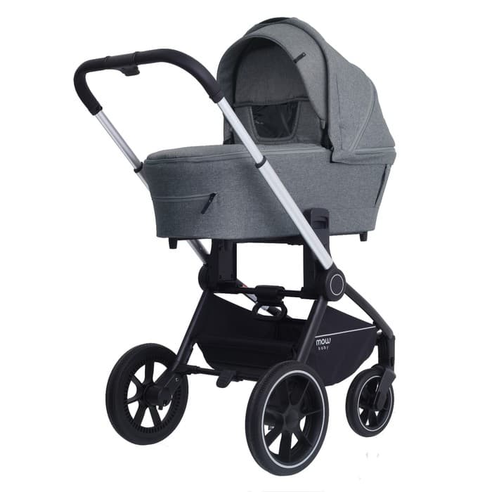 Коляска 3 в 1 Mowbaby Zoom Pu RA087, цвет silver grey