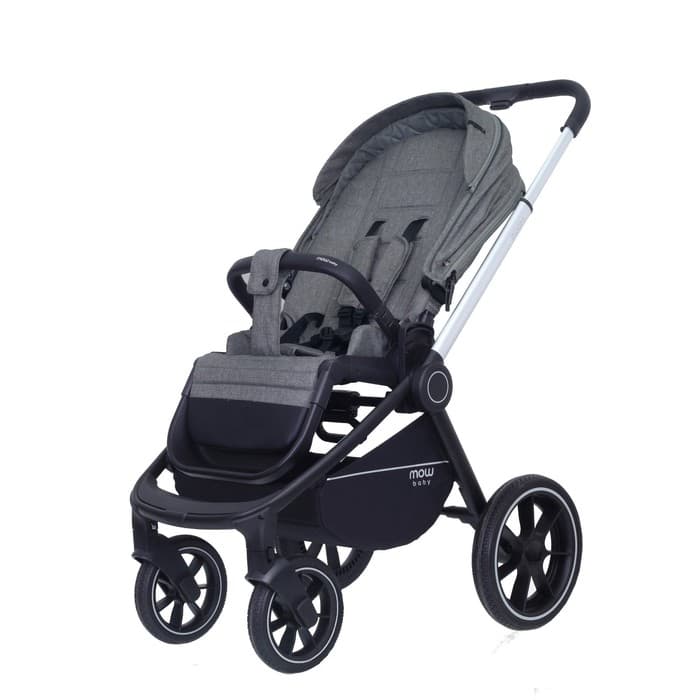 Коляска 3 в 1 Mowbaby Zoom Pu RA087, цвет silver grey