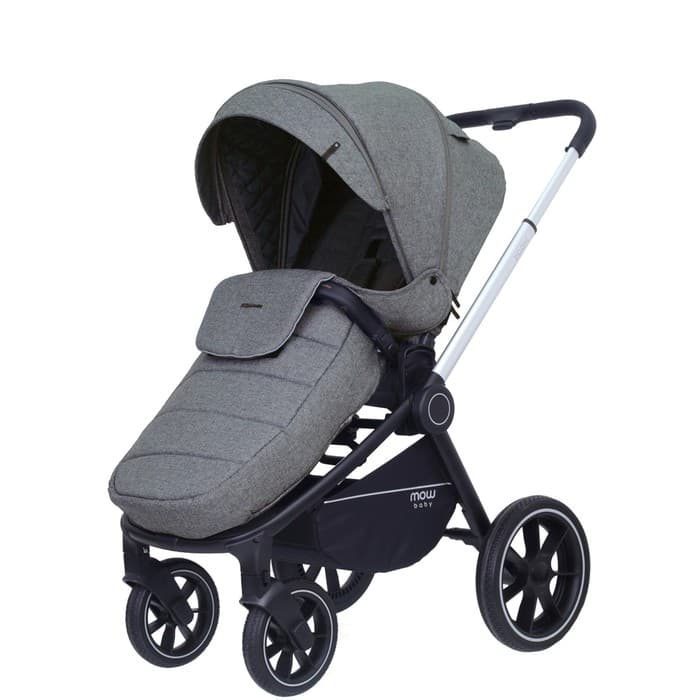 Коляска 3 в 1 Mowbaby Zoom Pu RA087, цвет silver grey