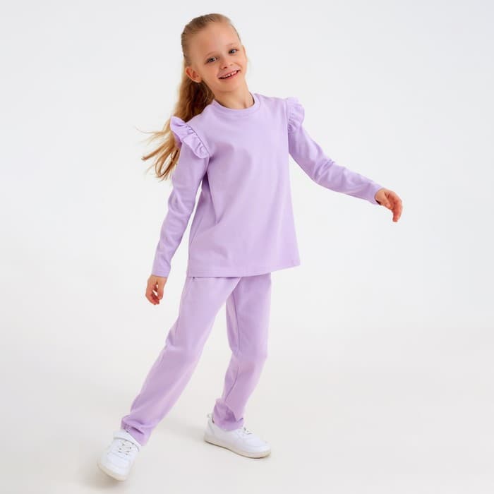 Комплект детский (джемпер, брюки) MINAKU: Casual Collection, цвет сирень, рост 104 см