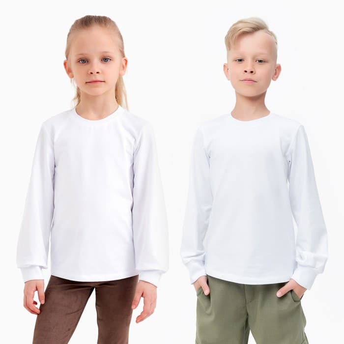 Лонгслив детский MINAKU: Basic line, белый, рост 98 см